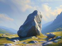 在一片静谧的山谷中，隐藏着一块被岁月遗忘的石头，它静静地躺在那里，仿佛在诉说着一个古老的故事。这就是影石，一块看似普通却又蕴含着无尽奥秘的石头